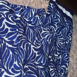 Blue and White Leaf Print Pants. Never Worn